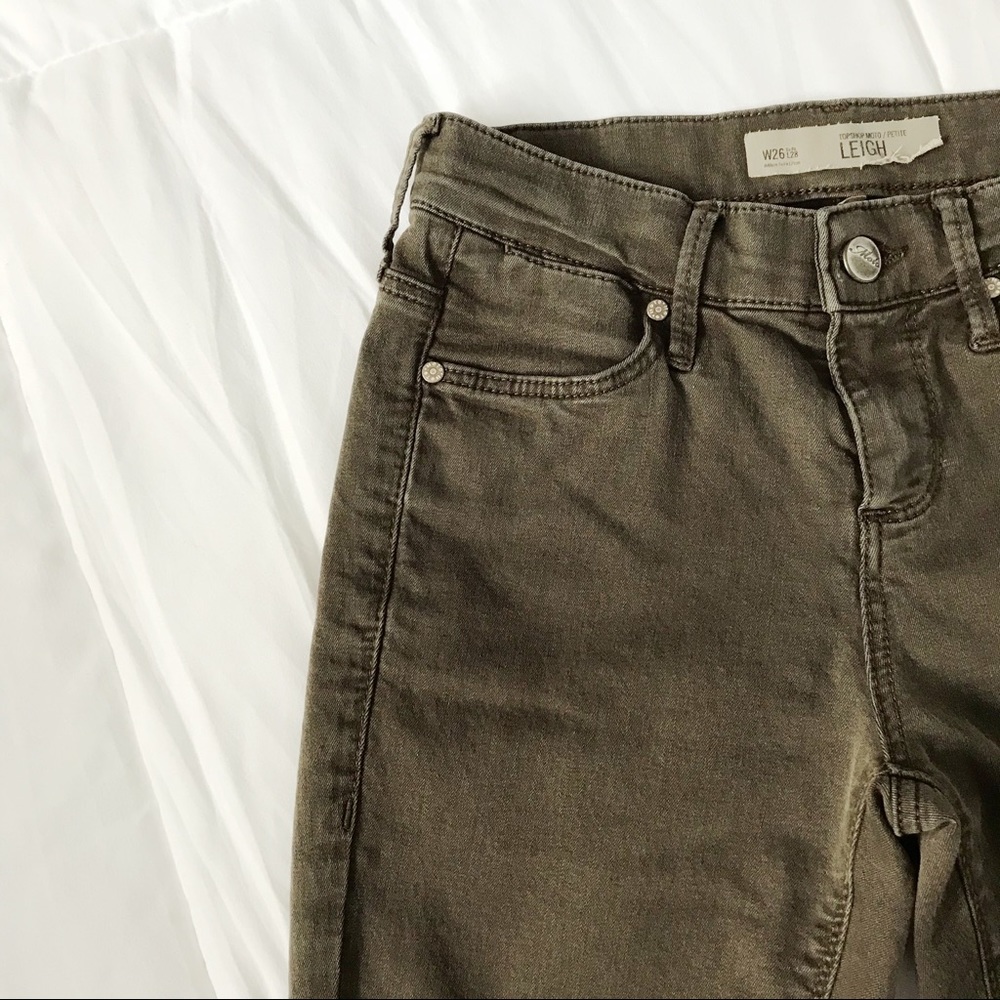Topshop Leigh olive green skinny jeans - Picture 11 of 12